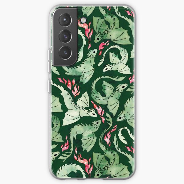 Dragon fire dark green Samsung Galaxy Soft Case