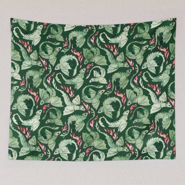 Item preview, Dragon fire dark green designed and sold by adenaJ.