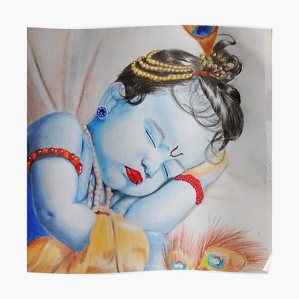 Little Cartoon Krishna With Flute Stock Illustration  Download Image Now   Baby  Human Age Krishna Blue  iStock
