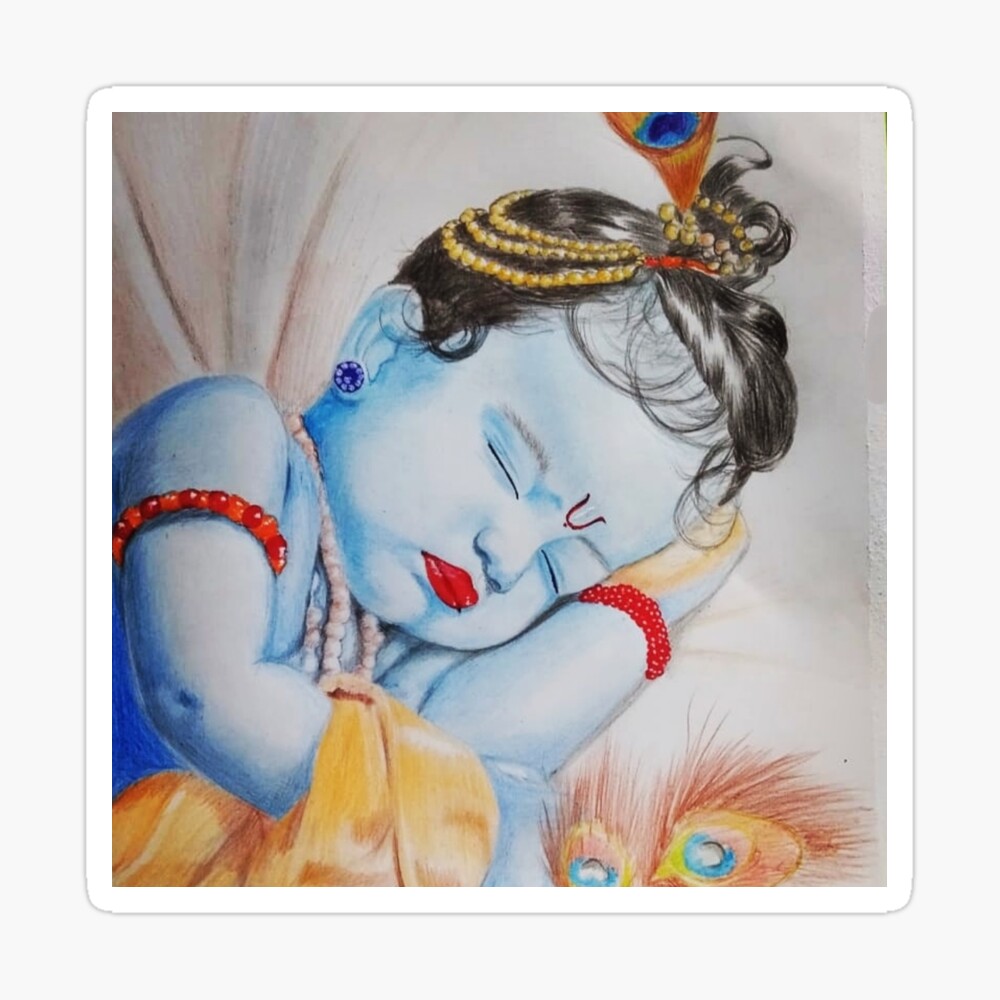 Baby Krishna  Coloured Sketch Greeting Card for Sale by devakidesigns   Redbubble