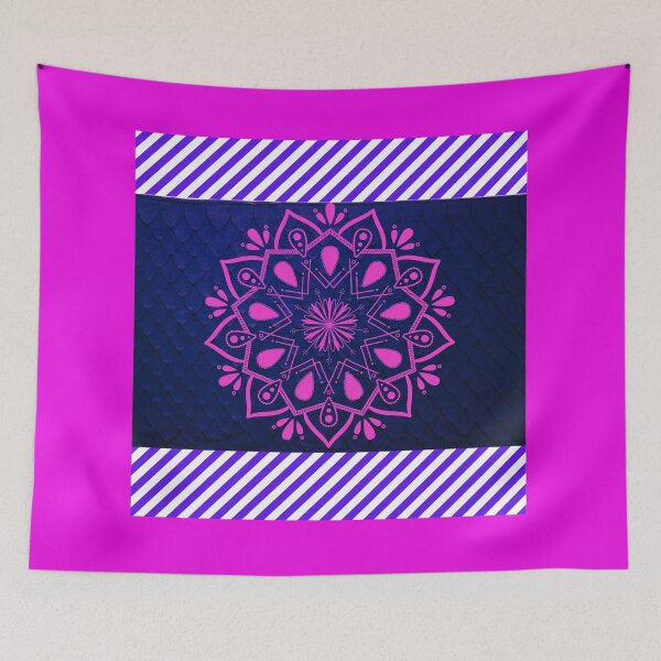 Item preview, Pink and blue mandala flowers-floral abstract designed and sold by Mammanation.