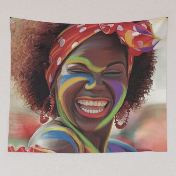 Item preview, Life's a Carnival (Carnaval de Barranquilla) - Negrita Puloy Impressionism - Magical Realism designed and sold by Realismagico.