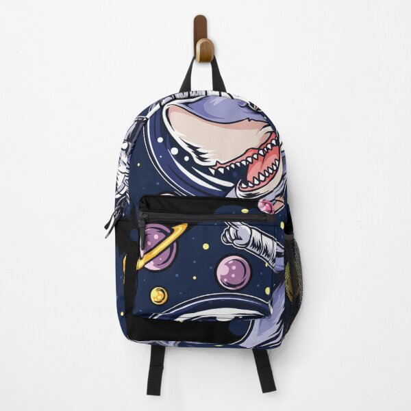Item preview, astronauts ride a shark in space with the planets planets. artwork vector designed and sold by teemix.