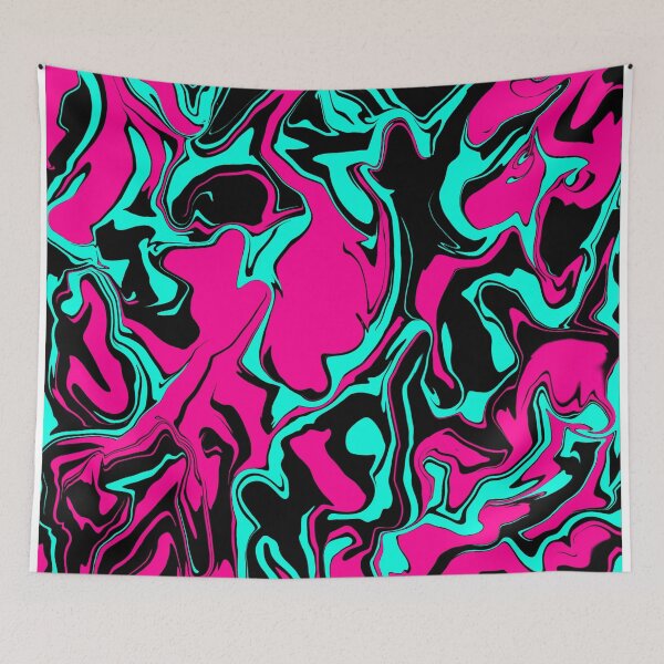Item preview, Pink, Turquoise and Black Abstract Melt designed and sold by WildNClassyFun.