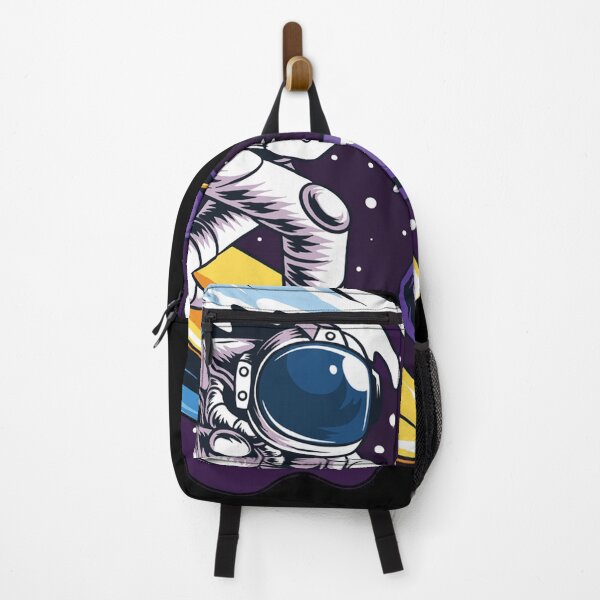Item preview, astronauts surf on a surfboard in space with stars, planets and ocean waves artwork vector designed and sold by teemix.