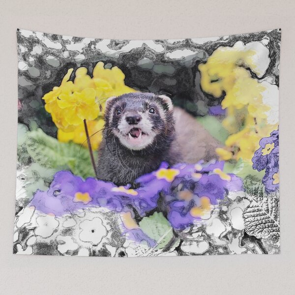 Item preview, Kalani Beautiful Dark Polecat Ferret designed and sold by PurpleBluesPets.