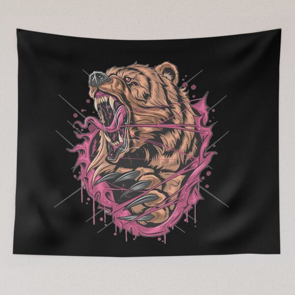 Item preview, BEAR GRIZZLY ANGRY V ARTWORK ECTOR designed and sold by teemix.