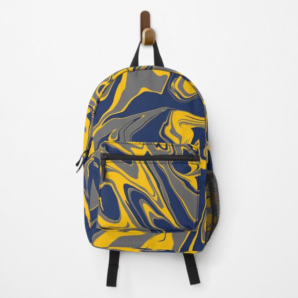 Aperçu de l'œuvre Fond abstrait bleu marine, gris et jaune créée et vendue par WildNClassyFun.