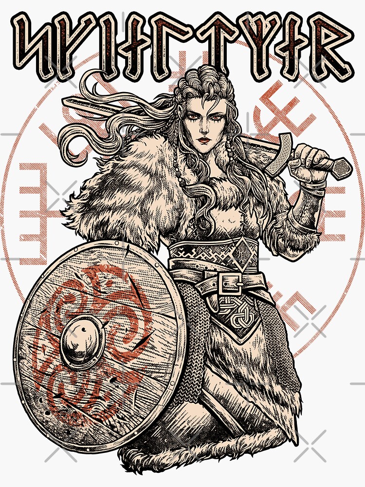 Viking Shieldmaiden Norse Female Warrior Runes' Unisex Tri-Blend T-Shirt