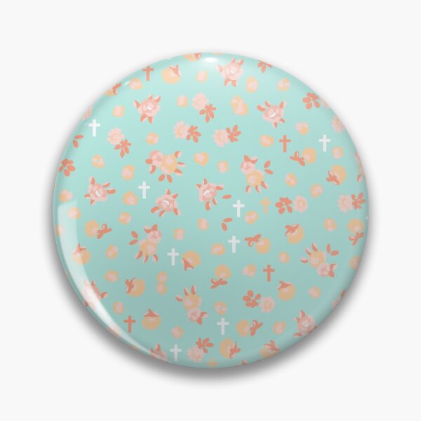 Item preview, Tiny Crosses and Blossoms Seagrove Blue designed and sold by Miwhi’s Shop.