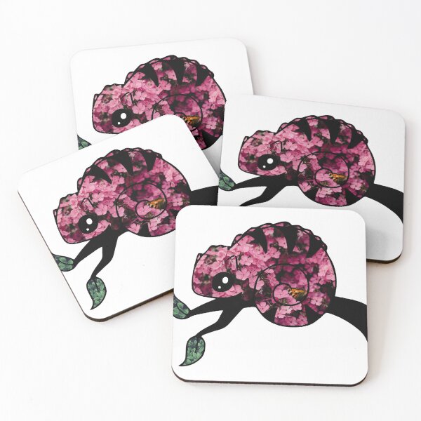 Item preview, Pink Flower Chameleon on Treebranch designed and sold by BuzzySpaceBee.