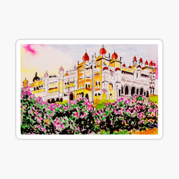 Drawing Sketch Very Famous Mysore Palace Outline Editable Illustration  Stock Vector by ©manjunaths88@gmail.com 440169536