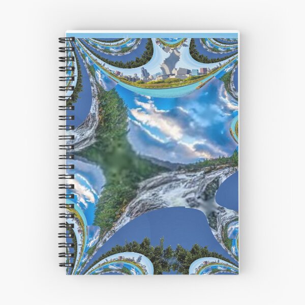 Aperçu de l'œuvre Fractale avec des scènes de ciel, de ville et de rivière/forêt mélangées créée et vendue par SchooledDesigns.