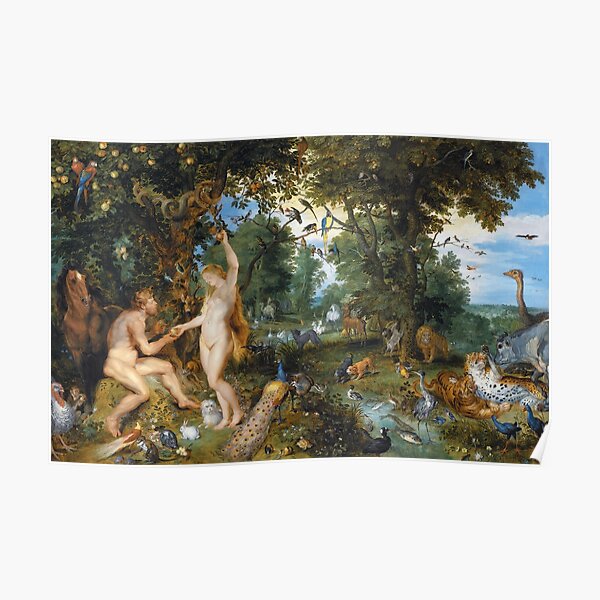 Brueghel Rubens Adam and Eve at Paradise Poster