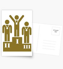 Podium champion medal Postcards