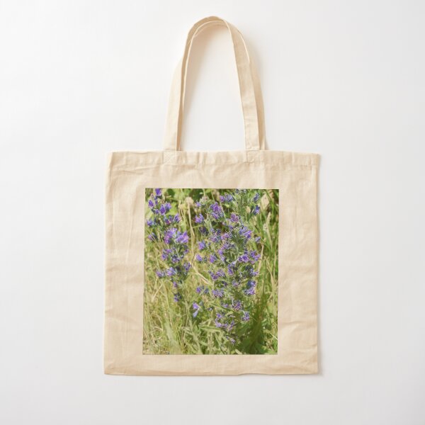 purple wildflowers Cotton Tote Bag