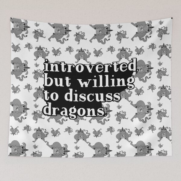 Item preview, Introverted But Willing to Discuss Dragons designed and sold by Grimdol Fair.
