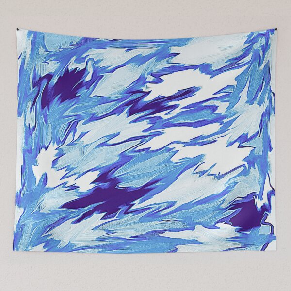 Item preview, Abstract Expressionistic Digital Painting in Blue and White designed and sold by LaRoach Digital Arts.