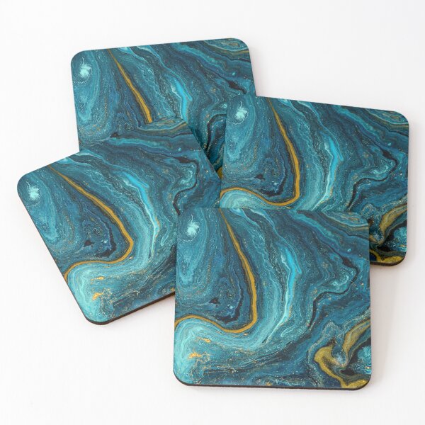 Item preview, Abstract painting with bluish and turquoise colors designed and sold by Artist1993.