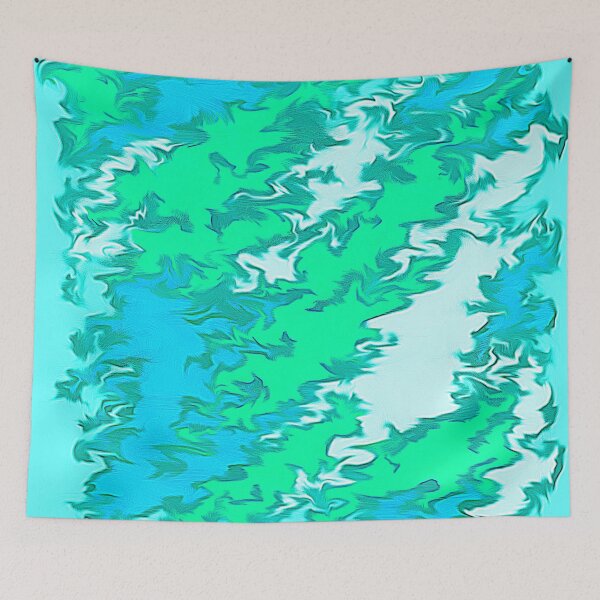 Item preview, Abstract Expressionistic Digital Painting in Green, Blue and Turquois designed and sold by LaRoach Digital Arts.
