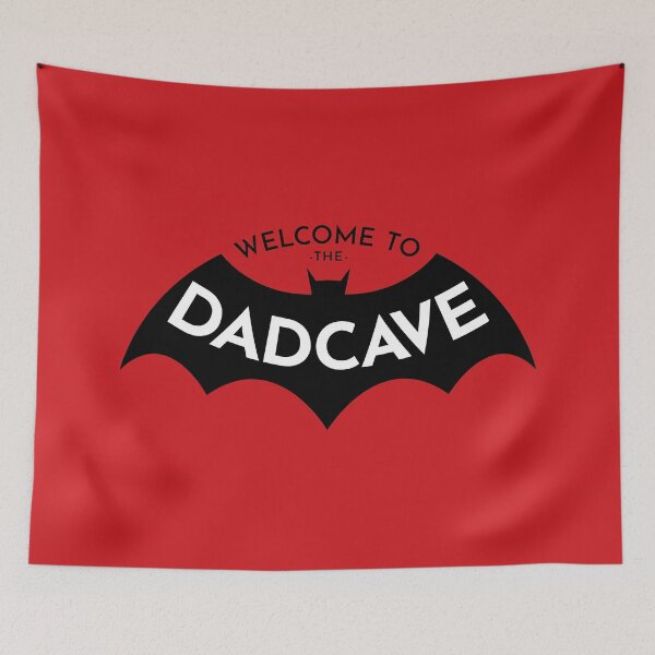 Item preview, Welcome to the Dad Cave black on red designed and sold by OddPop.