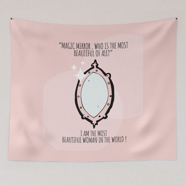 Item preview, Magic mirror, who is the most beautiful woman?  Funny Kawaii pink mirror  designed and sold by missionbear.