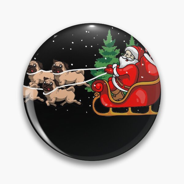 Item preview, Santa Pug Reindeer Moon Sleighs Gliding Xmas designed and sold by MakeGoodChoices.