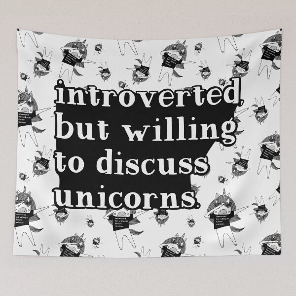 Item preview, Introverted, But Willing to Discuss Unicorns designed and sold by Grimdol Fair.