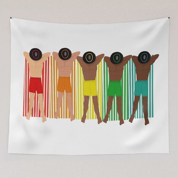 Item preview, Hunky Men on Rainbow Towels designed and sold by jenbucheli.