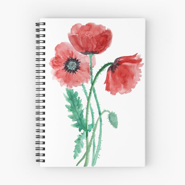 Item preview, Red poppies painted with watercolor designed and sold by snowlynx.