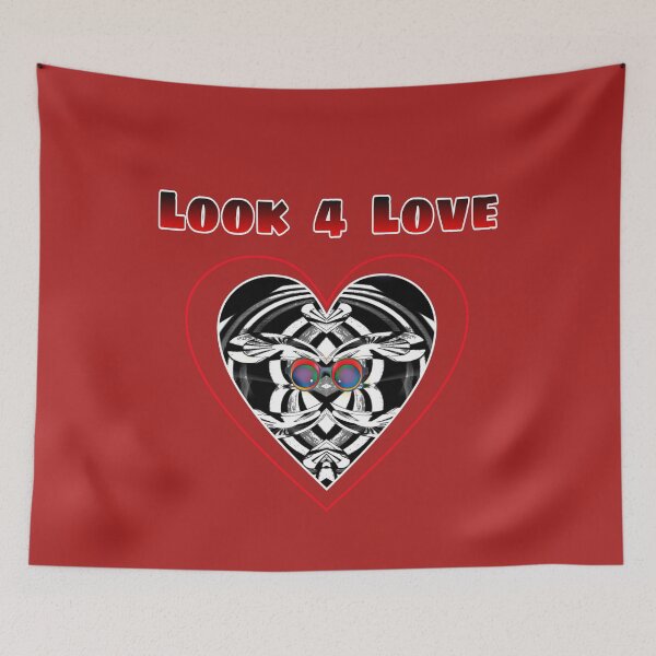 Item preview, Look 4 Love - heart with glasses - photo edit red-black-white designed and sold by kikidu21.