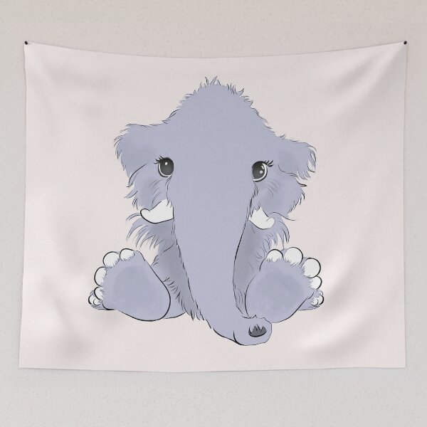 Item preview, Gray Baby Mammoth Drawing designed and sold by ViewerEqualsPhoton.