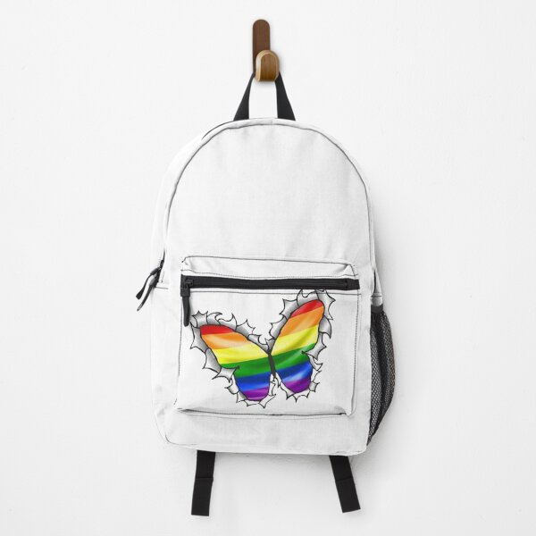 Item preview, Ripped Shirt Butter Fly LGBT Rainbow Flag T-Shirt Mask Duvet Stickers & More designed and sold by J Electro  AI Art.