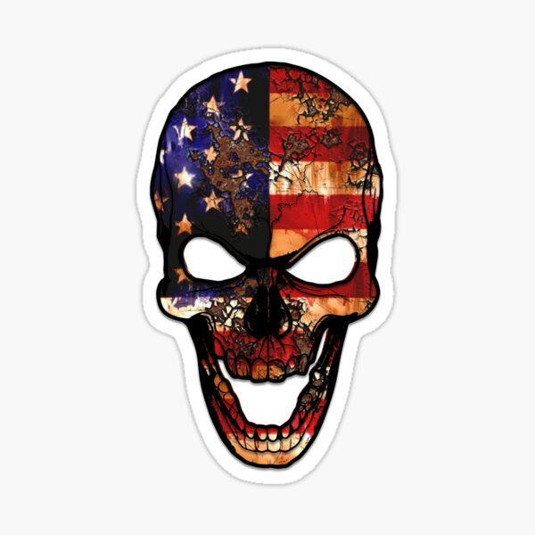 skull flag american Sticker