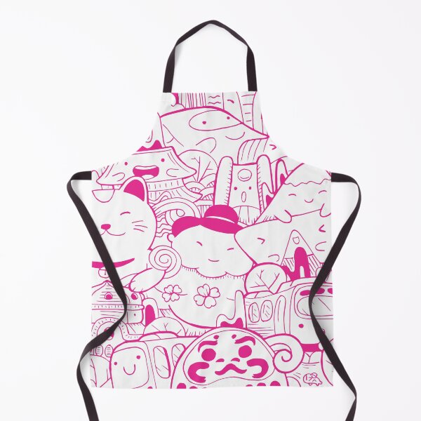 Item preview, Japanese Kawaii Cute Smiley Face - Doodle Pattern Pink designed and sold by crazycollective.