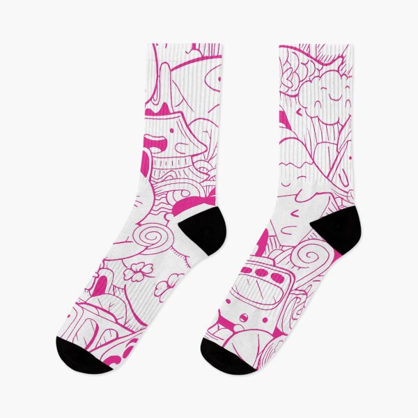 Item preview, Japanese Kawaii Cute Smiley Face - Doodle Pattern Pink designed and sold by crazycollective.