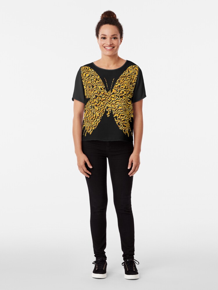 Alternate view of Golden butterfly Chiffon Top