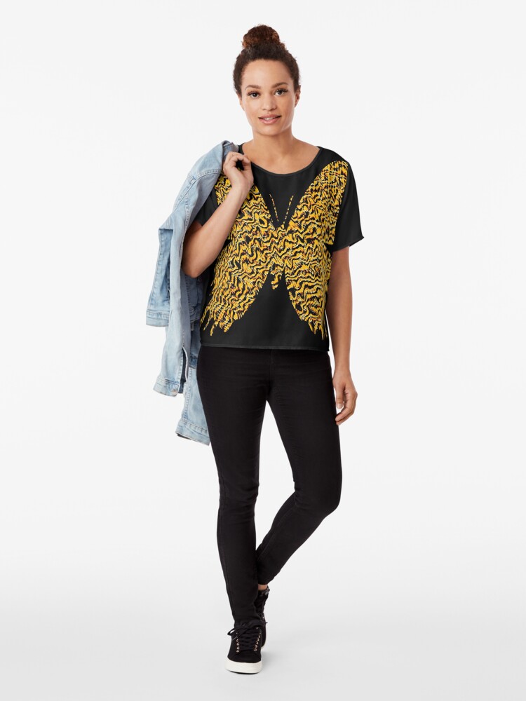 Alternate view of Golden butterfly Chiffon Top