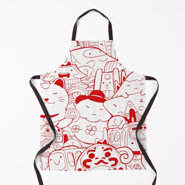 Item preview, Japanese Kawaii Cute Smiley Face - Doodle Pattern Red designed and sold by crazycollective.