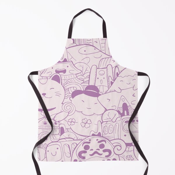 Item preview, Japanese Kawaii Cute Smiley Face - Doodle Pattern Lilac designed and sold by crazycollective.