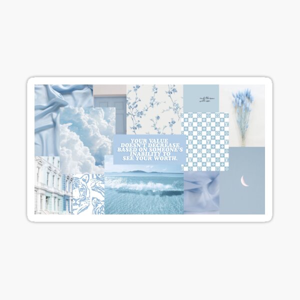 Baby blue aesthetic collage Sticker