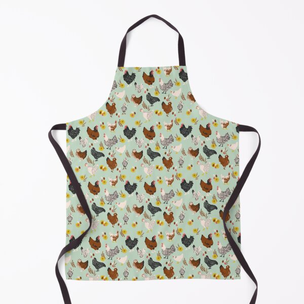 Backyard Chickens and Flowers Apron