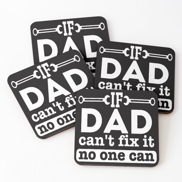 Item preview, If Dad Cant Fix it No One Can Quote Wording Text White with Spanners designed and sold by WearWolfDesigns.