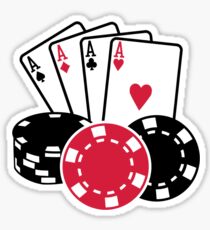 Poker cards chips Sticker