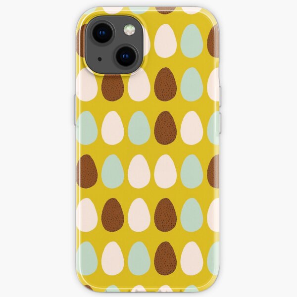 Multicolor Chicken Eggs Yellow Background iPhone Soft Case