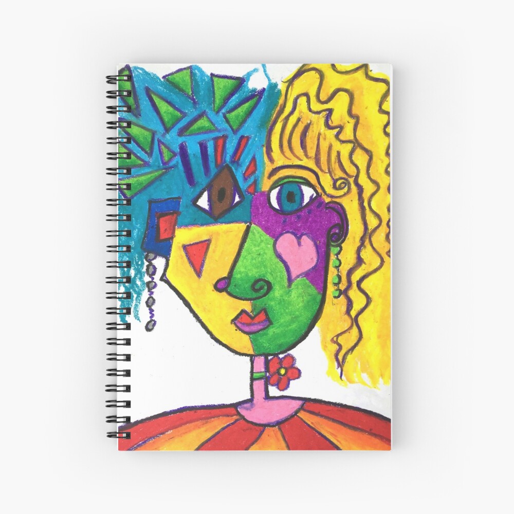 Picasso Face Abstract Portrait of a Girl Spiral Notebook