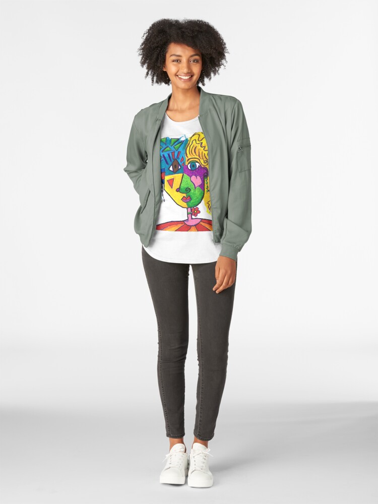 Alternate view of Picasso Face Abstract Portrait of a Girl Premium Scoop T-Shirt