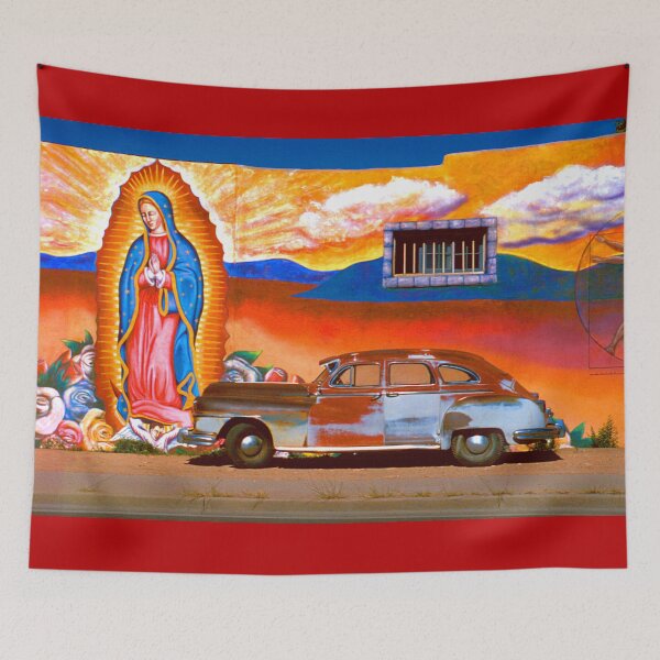 Item preview, Old Car with Guadalupe Mural, Santa Fe, New Mexico designed and sold by LaRoach Digital Arts.