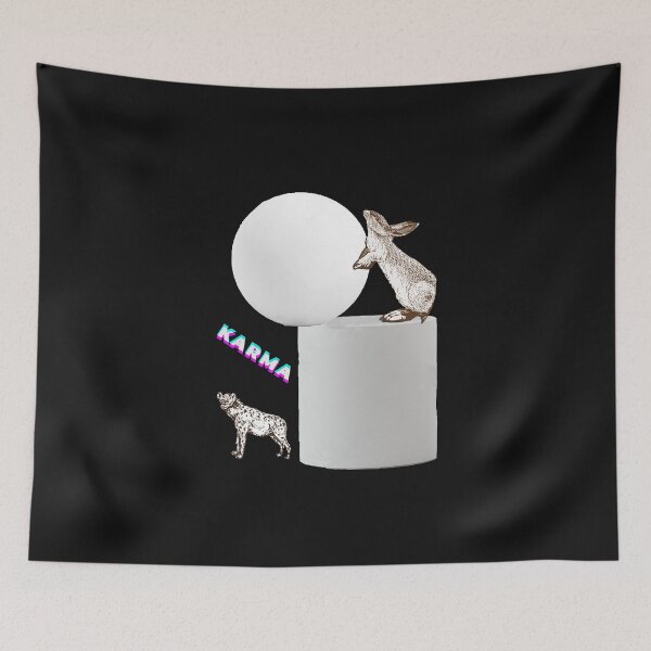 Item preview, karma vengeance funny cartoon of a hare and hyena designed and sold by twobillion.