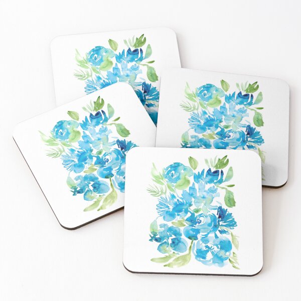 Artikelvorschau, Blaue Aquarellblumen entworfen und verkauft von Ilze Lucero.